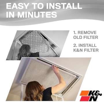K&N HVAC Air Filter - Lifetime Washable Merv 8 Filters