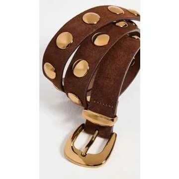 Madewell Women's Essentials Western Studded Belt, Soft Mahogany, Brown, L