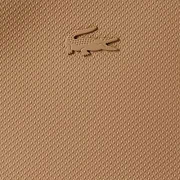 Lacoste Men's Leather Vertical Camera Crossover Crossbody Bag, Peanut, One Size