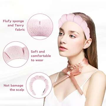 ENDLIS Spa Headband: Microfiber Wrist Towels Set for Beauty Care