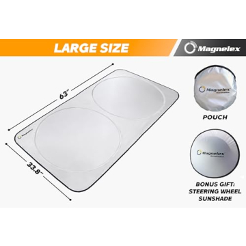 Magnelex Car Sunshade Steering Wheel Cover UV Protection