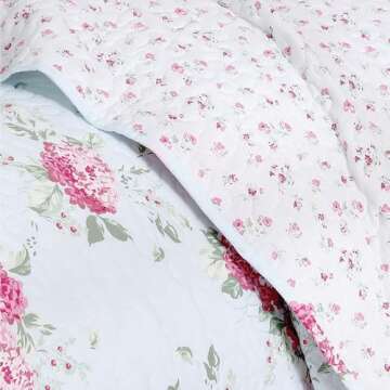 Shabby Chic Queen Quilt Set for All Seasons - Chloe Blue