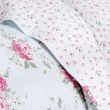 Shabby Chic Queen Quilt Set for All Seasons - Chloe Blue