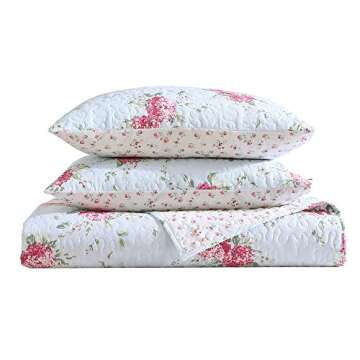 Shabby Chic Queen Quilt Set for All Seasons - Chloe Blue