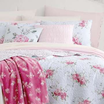 Shabby Chic Queen Quilt Set for All Seasons - Chloe Blue
