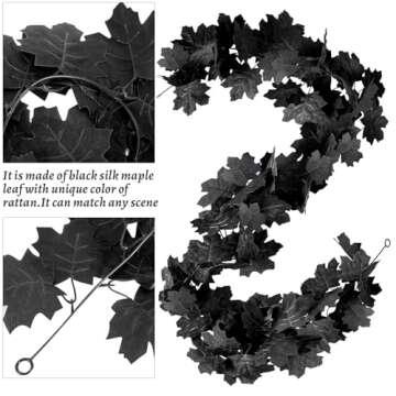 Black Maple Leaf Garland for Halloween and Thanksgiving Decor