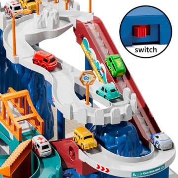 TEMI Dinosaur Race Track Playset for Kids - Fun & Educational