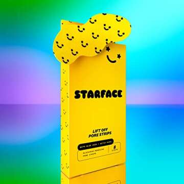 Starface Hydro-Star Hydrocolloid Pimple Patches (32 ct) with Big Yellow Compact and Lift Off Pore Strips for Blackheads and Clogged Pores (8 ct)