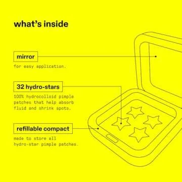 Starface Hydro-Star Hydrocolloid Pimple Patches (32 ct) with Big Yellow Compact and Lift Off Pore Strips for Blackheads and Clogged Pores (8 ct)