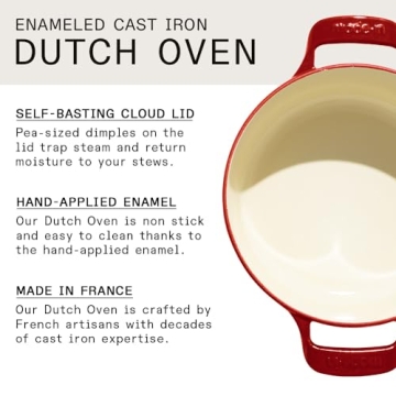 Made In Dutch Oven 3.5 Quart Red Cast Iron Cookware