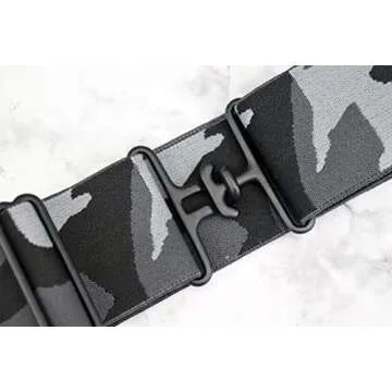 Heads Up Apparel 2 inch Equestrian Elastic Belt with black surcingle buckle Invisible, No show buckle. Equestrian Gift (Camo)