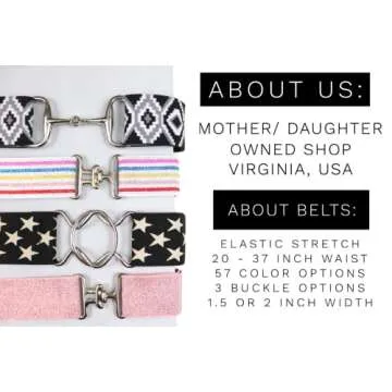 Heads Up Apparel 2 inch Equestrian Elastic Belt with black surcingle buckle Invisible, No show buckle. Equestrian Gift (Camo)