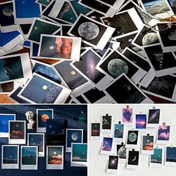 Landscape Nature Stickers Set (120 Pieces), Aesthetic Mountain Forest Sky Cloud Galaxy Space Moon Phase Sunset Natural Scenery Collage Pictures for Art Journaling Scrapbooking Junk Journal Supplies