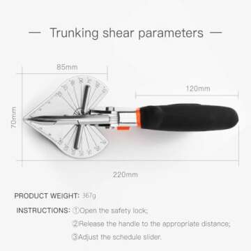Multi Angle Miter Shear Cutter Hand Tools,45-135 Degree Adjustable Angle Scissors Trim Shears Tools for Vinyl Wood Molding Trim