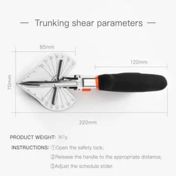 Multi Angle Miter Shear Cutter Hand Tools,45-135 Degree Adjustable Angle Scissors Trim Shears Tools for Vinyl Wood Molding Trim