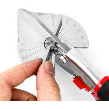 Multi Angle Miter Shear Cutter Hand Tools,45-135 Degree Adjustable Angle Scissors Trim Shears Tools for Vinyl Wood Molding Trim