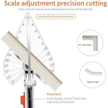 Multi Angle Miter Shear Cutter Hand Tools,45-135 Degree Adjustable Angle Scissors Trim Shears Tools for Vinyl Wood Molding Trim