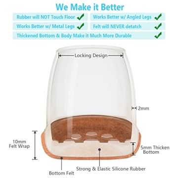 Premium Chair Leg Floor Protectors for Hardwood Floors