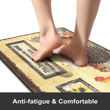KIMODE Rooster Kitchen Mats – Stylish Anti-Fatigue Comfort