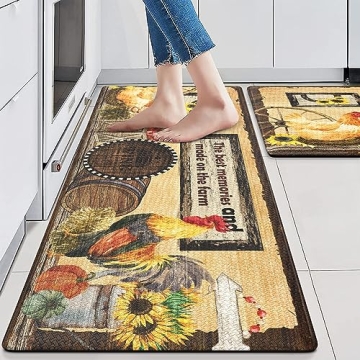 KIMODE Rooster Kitchen Mats – Stylish Anti-Fatigue Comfort