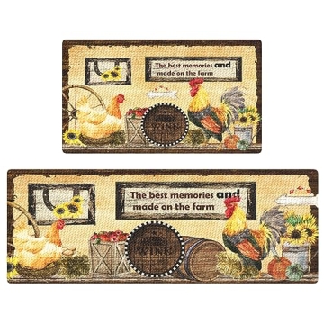 KIMODE Rooster Kitchen Mats – Stylish Anti-Fatigue Comfort