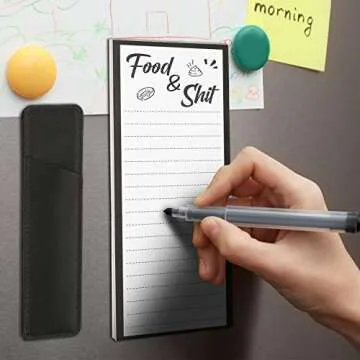 Zonon Magnetic Note Pad & Pen Holder for Fridge