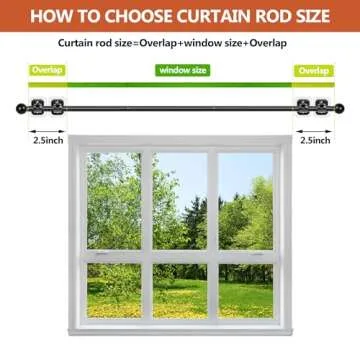 Curtain Rods No Drilling for Windows Set 32 to 48 Inch,5/8 Inch Diameter Drapey Pole with No Drill Curtain Rod Brackets,Renter Friendly Cortineros Para Ventanas with Adhesive Holder Hook (Black)
