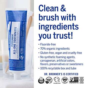 Dr. Bronner’s All-One Toothpaste in Peppermint 70% Organic