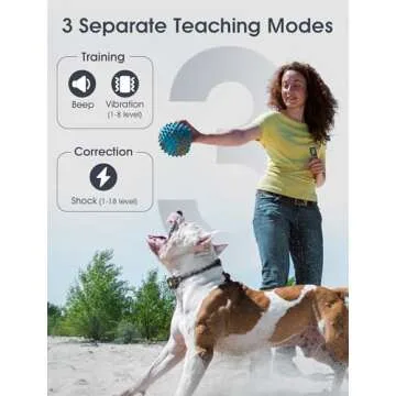 Dog Training Collar with Remote, Smart Dog Shock Collar with 3 Training Modes and Training Icons, Waterproof Electric Dog Shockers for Large and Medium Dogs (8-120 LBS)