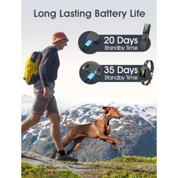 Dog Training Collar with Remote, Smart Dog Shock Collar with 3 Training Modes and Training Icons, Waterproof Electric Dog Shockers for Large and Medium Dogs (8-120 LBS)