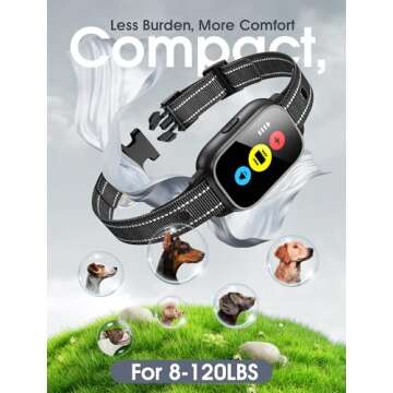 Dog Training Collar with Remote, Smart Dog Shock Collar with 3 Training Modes and Training Icons, Waterproof Electric Dog Shockers for Large and Medium Dogs (8-120 LBS)