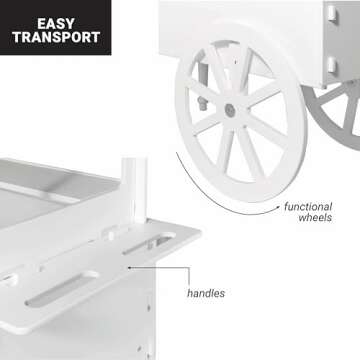 Candy Cart for Party - Candy Cart Display Stand with Wheels for Party - Dessert cart - Decorated Wood Candy cart with Wheels for Birthdays Wedding - Easy to Assemble Vintage Candy Cart On Wheels.