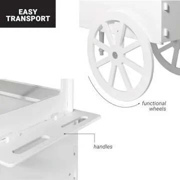 Candy Cart for Party - Candy Cart Display Stand with Wheels for Party - Dessert cart - Decorated Wood Candy cart with Wheels for Birthdays Wedding - Easy to Assemble Vintage Candy Cart On Wheels.