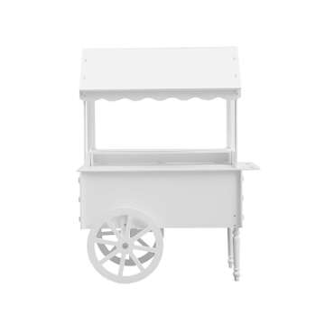 Candy Cart for Party - Candy Cart Display Stand with Wheels for Party - Dessert cart - Decorated Wood Candy cart with Wheels for Birthdays Wedding - Easy to Assemble Vintage Candy Cart On Wheels.