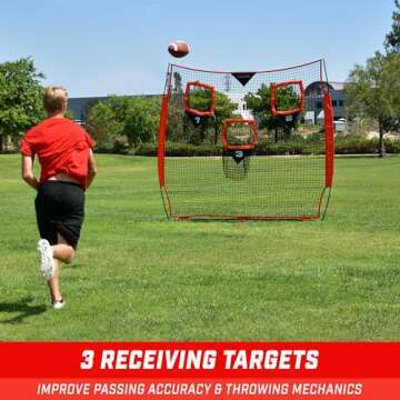 GoSports 8 x 8 ft Football Throwing Net - Red