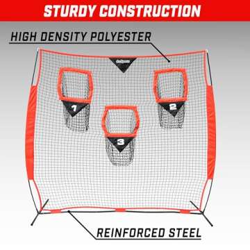 GoSports 8 x 8 ft Football Throwing Net - Red