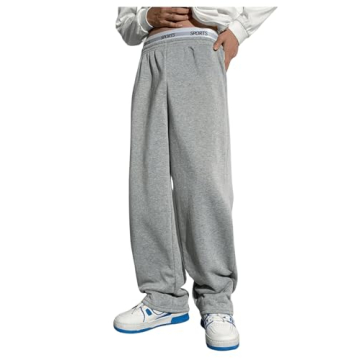 SOLY HUX Boy's Sports Athletic Sweatpants – Wide Leg Casual Pants with Letter Print