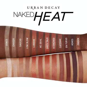 Urban Decay Naked Heat Eyeshadow Palette, Warm Brown Neutral Makeup Palette, Matte, Metallic, Shimme...