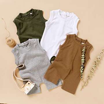 Infant Cotton Romper Sleeveless Jumpsuit for Newborns