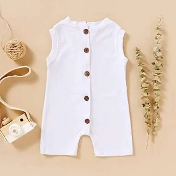 Infant Cotton Romper Sleeveless Jumpsuit for Newborns