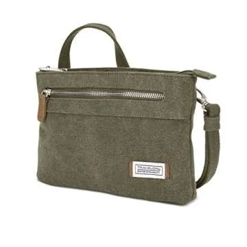 Travelon Anti-theft Heritage Cross Body Bag Cross Body Bag, Sage, 10.5 x 7 x 2