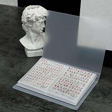 Nail Art Sticker Storage Book Collecting Album 80 Slots Empty Storage Holder Binder Book Plastic Nail Stenicls Organizer Easy Photo Album Manicure Nail Art Tools