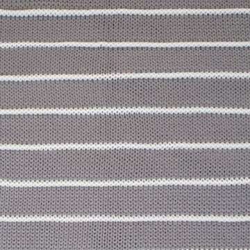 Amazon Brand – Stone & Beam Modern Striped Knit Tassel Throw Blanket - 80 x 60 Inch, Grey