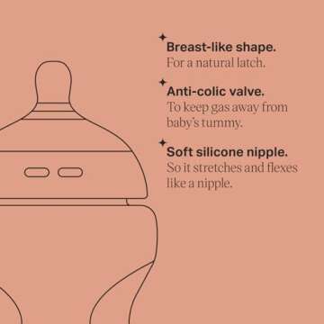 Tommee Tippee Baby Bottles, Natural Start Anti-Colic Baby Bottle with Thicker Feed Breast-Like Nipple, 11oz, 6 Months+, Self-Sterilizing, Baby Feeding Essentials, 3 Pack