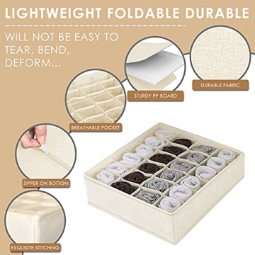 Criusia 3-Pack Drawer Organizers for Socks and Ties