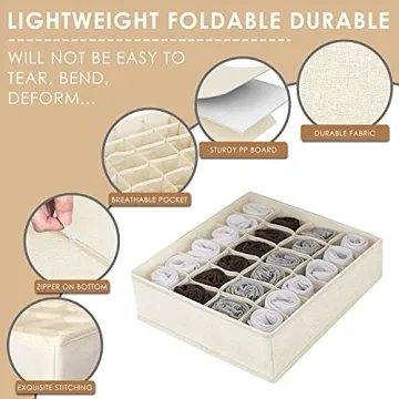 Criusia 3-Pack Drawer Organizers for Socks and Ties