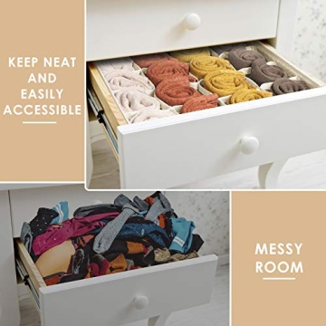 Criusia 3-Pack Drawer Organizers for Socks and Ties