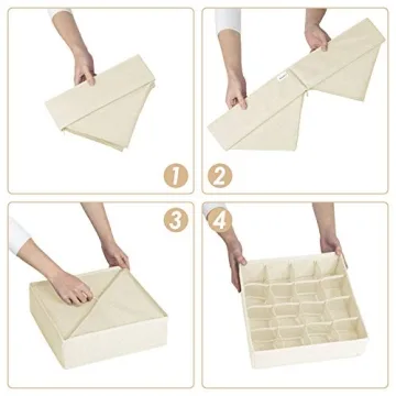 Criusia 3-Pack Drawer Organizers for Socks and Ties