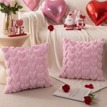 DFXSZ Valentines Soft Plush Pillow Covers 18x18 Set of 2