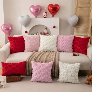 DFXSZ Valentines Soft Plush Pillow Covers 18x18 Set of 2